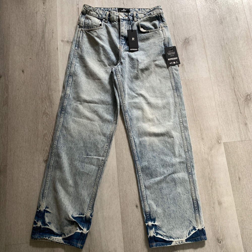 Represent R3 Baggy Denim Jeans Blue Acid Wash Mens Size 30 MLM6385-60 NEW